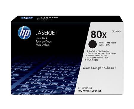 Toner HP LaserJet CF280XD black, 80X, 2-pack
